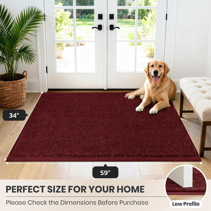 PURRUGS Dirt Trapping Door Mat 20" x 31.5", Non-Slip Machine Washable Entryway Rug, Dog Doormat, Indoor Front Door Mat, Super Absorbent Entry Rug for Muddy Shoes & Paws, Bluish Grey-Black