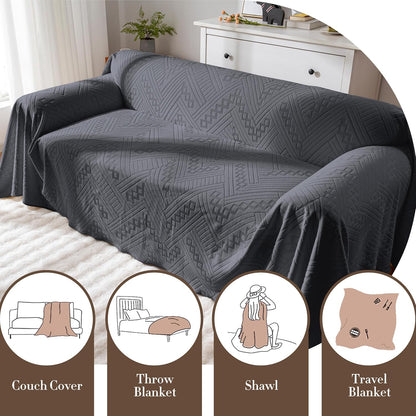 Waterproof Couch Cover, Reversible, Pet-Friendly, Washable and Anti-Slip Couch Covers for Sofa Protection with 3 Cushions, Sofa Slipcovers for Dogs and Cats (71×118in/Brown)