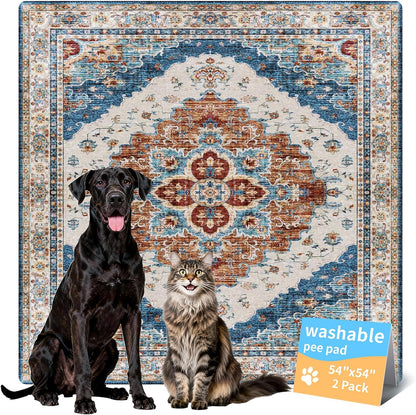 Washable Pee Pads for Dogs, Reusable Puppy Potty Training Pads, Ultra-Absorbent Thick Waterproof Leak-Proof Non-Slip Pads & Mat for Crate, Playpen, Floor, Whelping & Housebreaking , 2 Pack 18"x24"