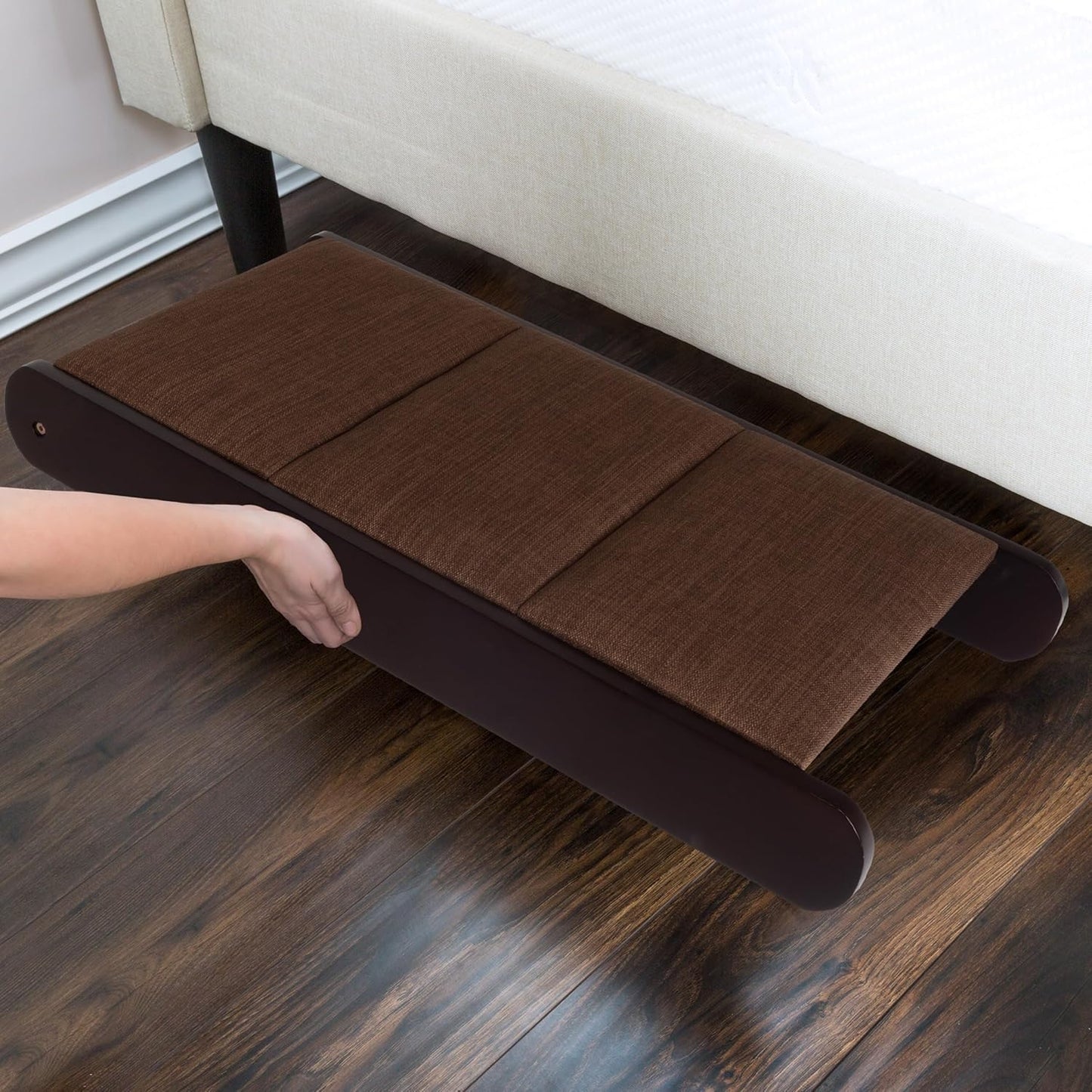 Pet Ramp - Foldable Wooden Dog Ramp for Getting onto Beds, Couches, or Into Vehicles - Dog Accessories for Small Dogs by PETMAKER (Brown)