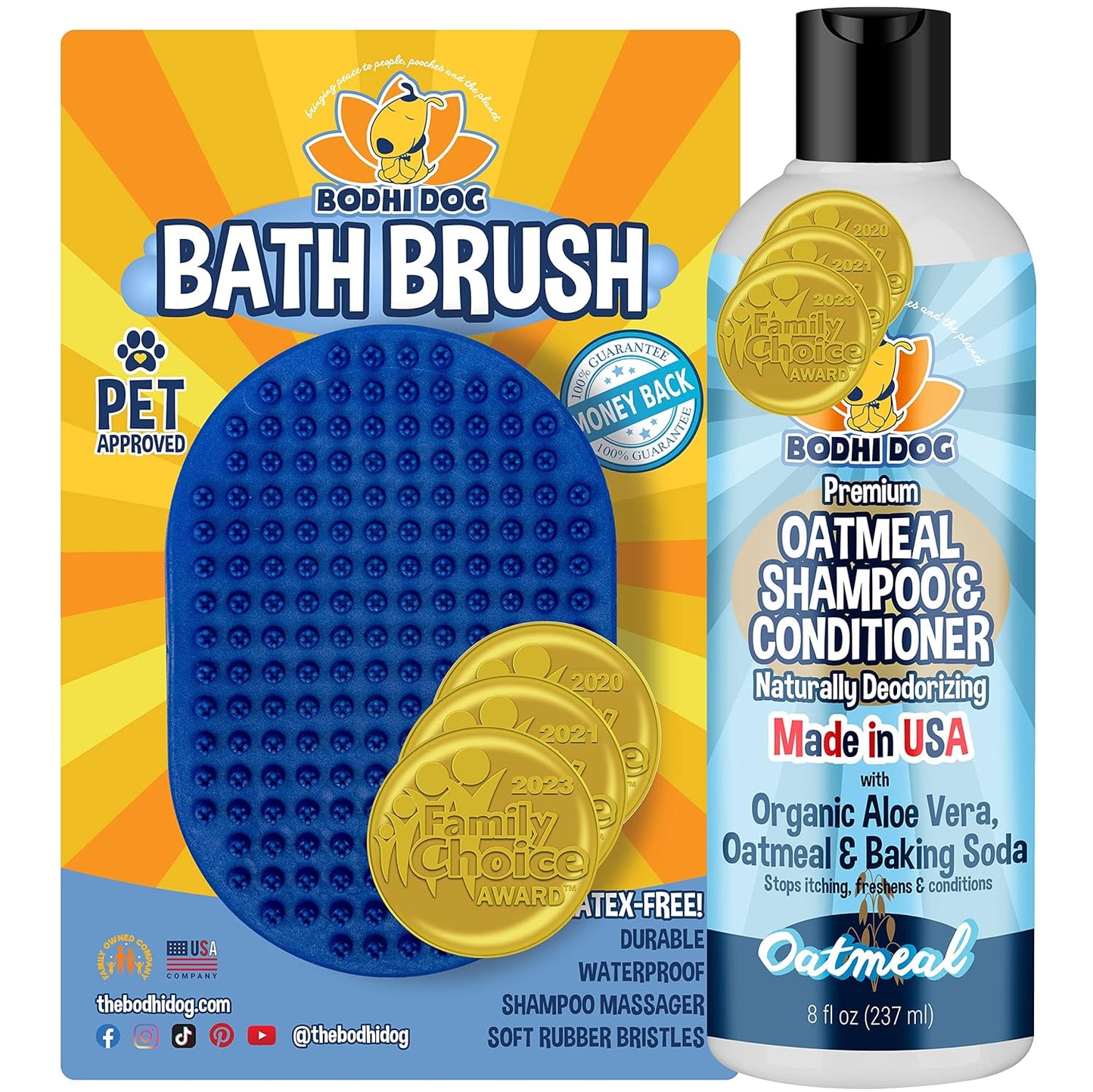 Bodhi Dog Shampoo Brush - Pet Grooming & Bath Supplies for Dogs and Cats - Bath Brush for Long & Short Hair - Premium Scrubber for Shower, Bathing & Massage (One Pack, Blue)