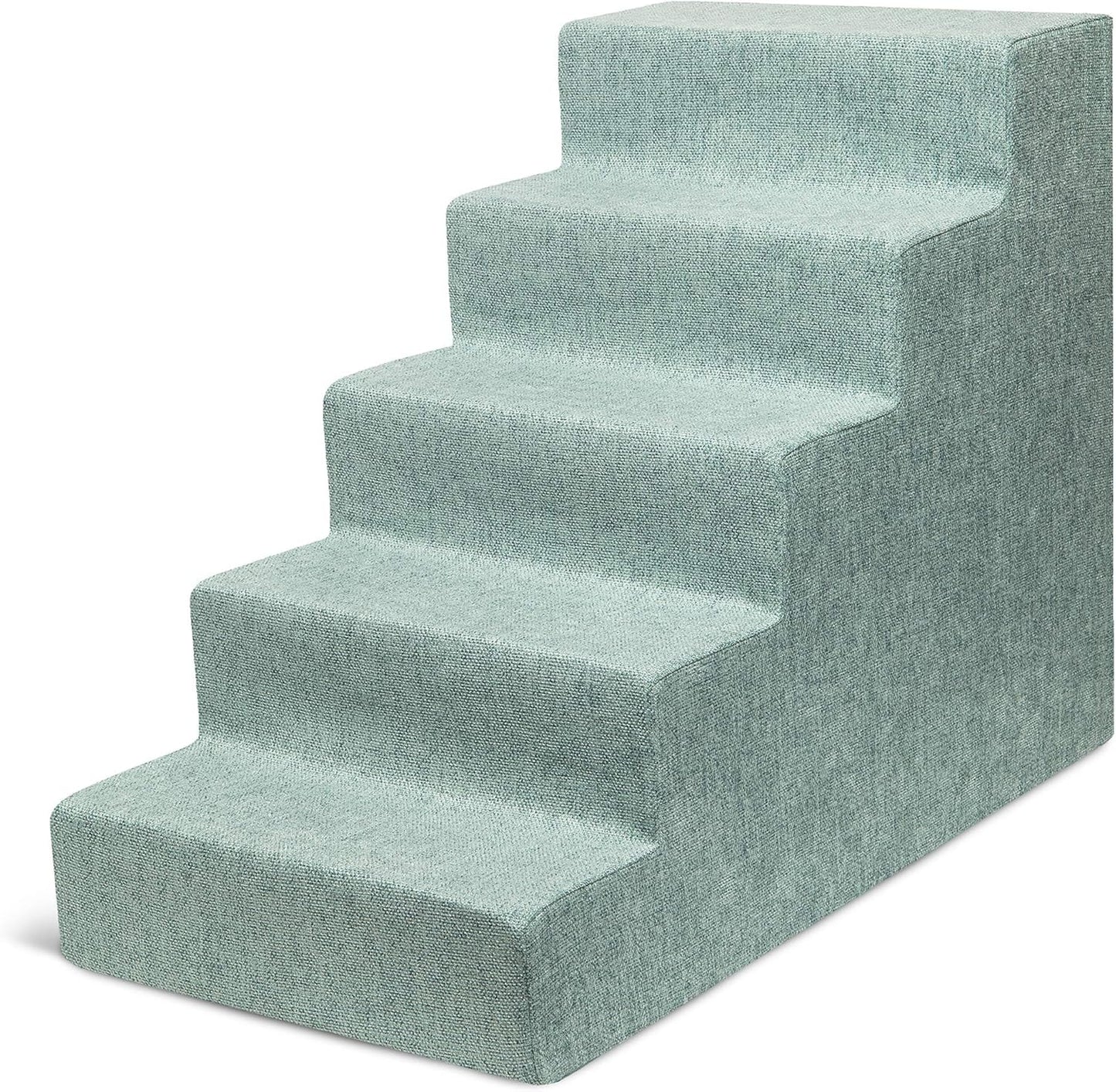 Best Pet Supplies Dog Stairs & Steps - Foam Steps for Small Dogs & Cats, Non-Slip Indoor Balanced Pet Step Support, Dog Ramp, No Assembly, Ash Gray Linen, 2-Step (12-inch Height)