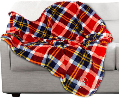 Waterproof Pet Blanket - 50x60-Inch Reversible Sherpa Fleece Throw Protects Couches, Cars, and Beds from Spills, Stains, and Fur by PETMAKER (Gray)