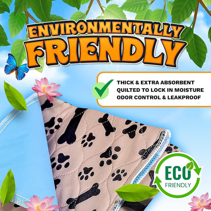 Super Absorbent Washable Pee Pads for Dogs Large 35 x 31 (2-Pack) Puppy Pads pet Training Pads Reusable Pee Pads for Dogs 100% Waterproof Dog Puppy Pee Pads Extra Large Wee Wee Pads for Dogs pet Peed