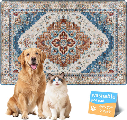 Washable Pee Pads for Dogs, Reusable Puppy Potty Training Pads, Ultra-Absorbent Thick Waterproof Leak-Proof Non-Slip Pads & Mat for Crate, Playpen, Floor, Whelping & Housebreaking , 2 Pack 18"x24"