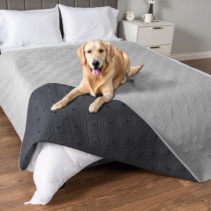 PetAmi Waterproof Couch Cover for Dogs, Reversible Furniture Cover Sofa Protector for Pet Cat Bed, Washable Blanket Dog Cover for Couch Seat, 52x82 Gray