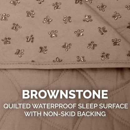 FurHaven Waterproof Blanket & Furniture Protector Cover with Non-Slip Backing, Machine Washable, Jumbo/King, Quilted Twill, Gray