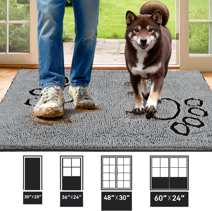 Bcoimo Super Absorbent Dog Door Mat, 30"*20" Anti Slip Mat for Muddy Paws, Pet Rugs for Dirty Paws Washable that Absorbs Moisture and Dirt, for Dog Cage and Pet Resting Carpet