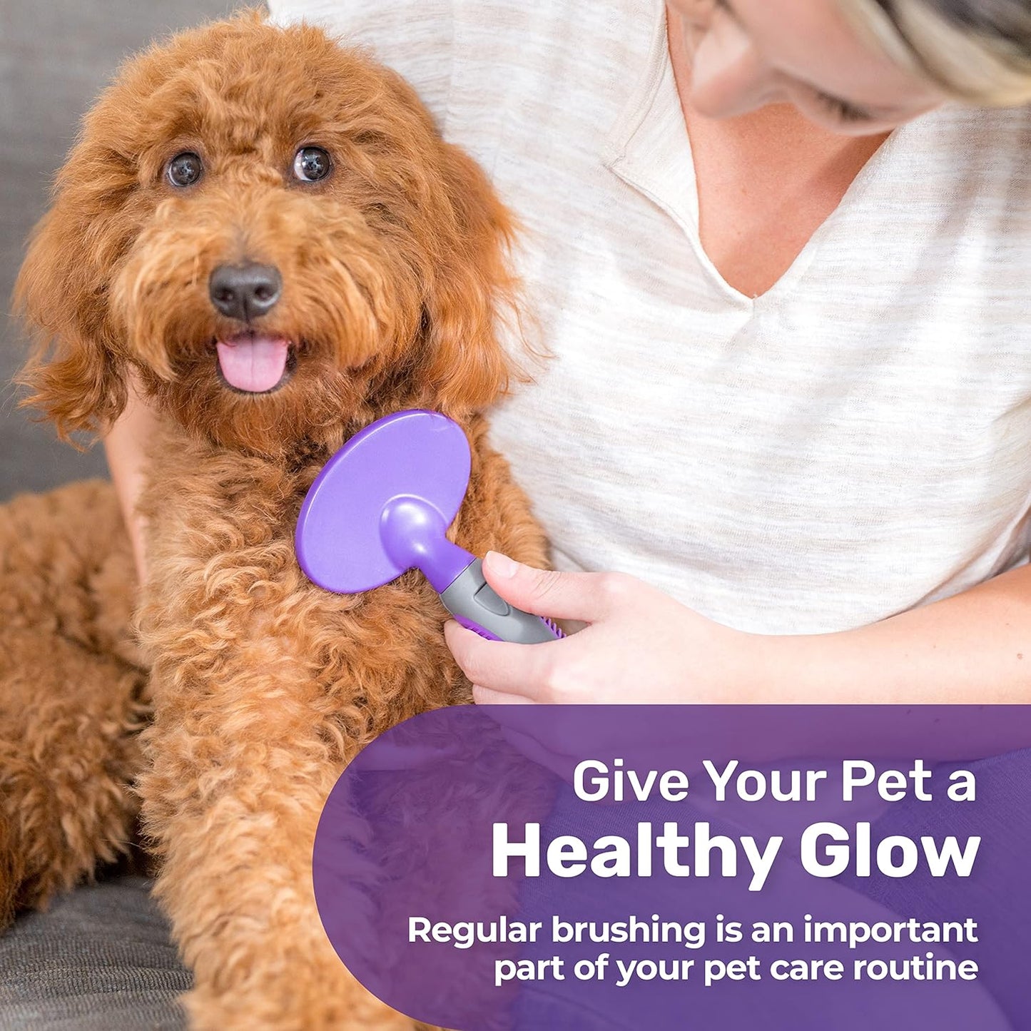 Hertzko Double Sided Flexible Slicker Brush Removes Loose Hair, Tangles, and Knots, Flexible Head Contours on Your Pet’s Skin - Suitable for Dogs and Cats (Double Sided Brush)