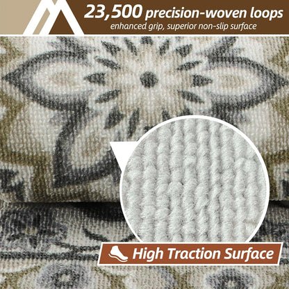 COSY HOMEER-Stair-Treads-for-Wooden-Steps Washable Indoor Stair Treads Non Slip 8" X 30" Soft Stair Carpet Treads Reusable Peel and Stick Stair Runner Rug for Kids, Elders and Pets 15pcs