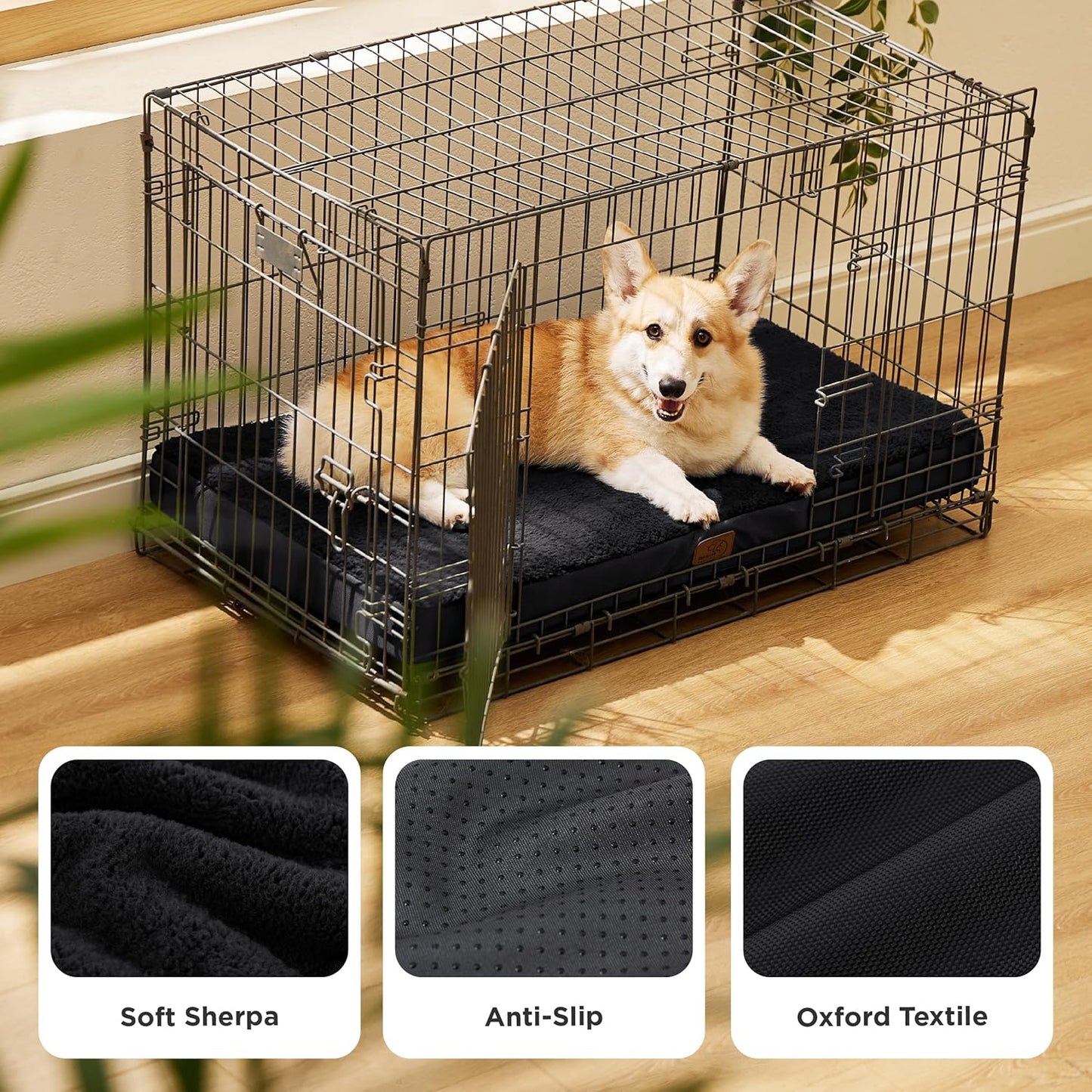 Bedsure Dog Beds Large Sized Dog - Comfy Flat Pet Beds with Removable Washable Cover, Orthopedic Egg Crate Foam Puppy Mat, Suitable for Pet Up to 65 lbs