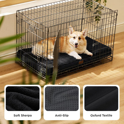 Bedsure Dog Beds Large Sized Dog - Comfy Flat Pet Beds with Removable Washable Cover, Orthopedic Egg Crate Foam Puppy Mat, Suitable for Pet Up to 65 lbs
