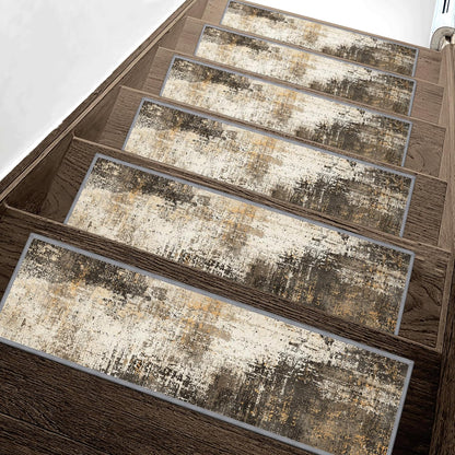 sarben Non Slip Stair Treads for Wooden Steps 15PCS - 8"x30" Indoor Safety Carpet, Edging Mats with TPE Adhesive Backing, Pet and Elderly Friendly Stair Rugs (Taupe) - Colors B