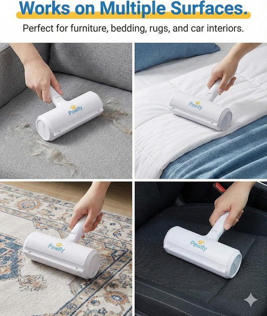 Pet Hair Remover Roller – Reusable Lint Roller for Pet Hair, Dog & Cat Hair Remover – Self-Cleaning Fur Removal Tool for Couch, Sofa, Furniture, Carpet, Car Seats & Bedding – No Refills Needed