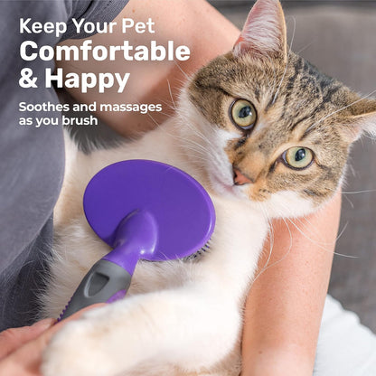 Hertzko Double Sided Flexible Slicker Brush Removes Loose Hair, Tangles, and Knots, Flexible Head Contours on Your Pet’s Skin - Suitable for Dogs and Cats (Double Sided Brush)
