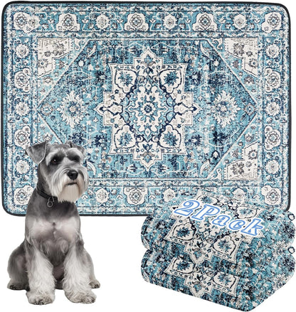 Dogcator Washable Pee Pads for Dogs, 2 Pack Reusable Puppy Training Pads. 36''x48'' Super Absorbent Dog Rugs, Non-Slip and Leakproof Pee Mat for Dogs, Whelping Pads for Crates and Floors