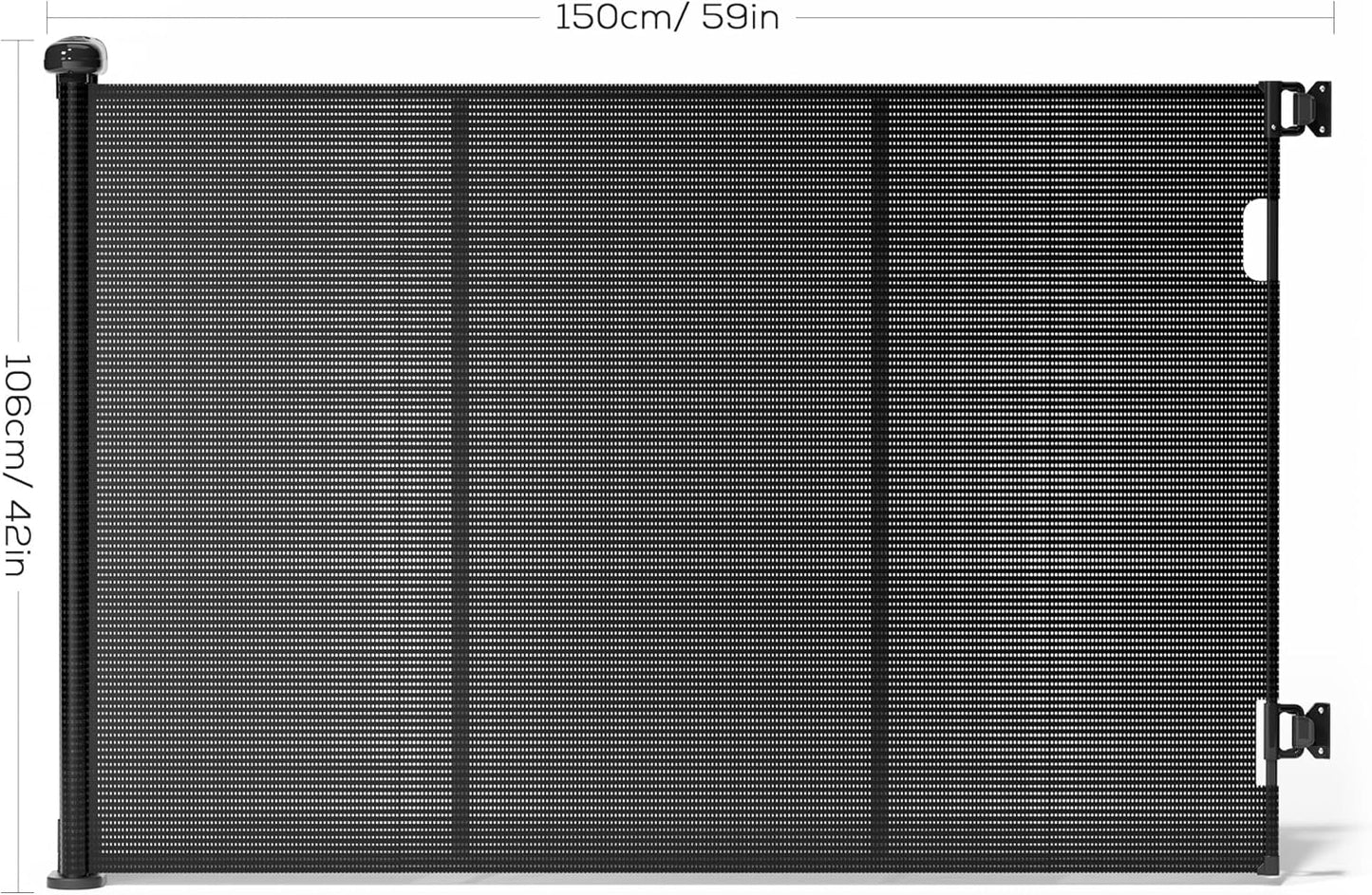 Retractable Baby Gate for Stairs, 42" Tall X 200" Wide Mesh Dog Gate Indoor, Child Gate for Doorways, Hallways, Deck, Indoor Outdoor Pet Baby Safety Essentials for Home, Black