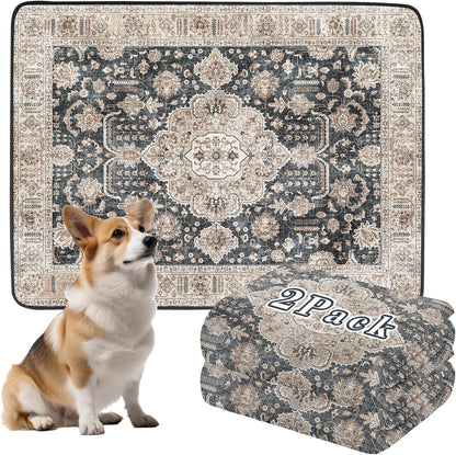 Dogcator Washable Pee Pads for Dogs, 2 Pack Reusable Puppy Training Pads. 36''x48'' Super Absorbent Dog Rugs, Non-Slip and Leakproof Pee Mat for Dogs, Whelping Pads for Crates and Floors