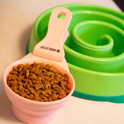 MeasureMate Pet Food Scoops with Bag Clip for Dog and Cat - 3-in-1 Multi-Function Collapsible Food Measuring Cup - 1 Cup Capacity, 8oz, Green - Dishwasher Safe