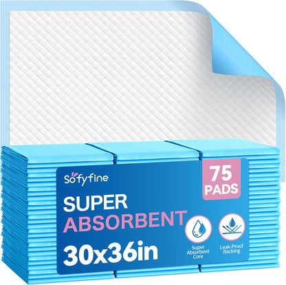 Bed Pads with Adhesive Strip 30"x36" Thicken Elderly Adults Incontinence Underpads Disposable,Heavy Duty Absorbent Chucks Waterproof,XL Extra Large Puppy Pee Training Pad[25 Pads]