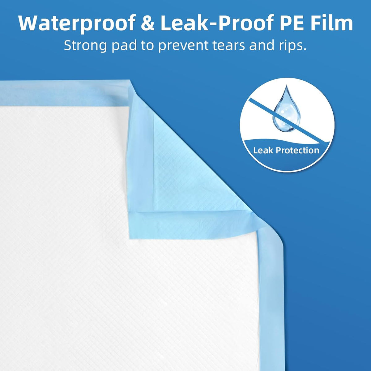 Bed Pads with Adhesive Strip 30"x36" Thicken Elderly Adults Incontinence Underpads Disposable,Heavy Duty Absorbent Chucks Waterproof,XL Extra Large Puppy Pee Training Pad[25 Pads]