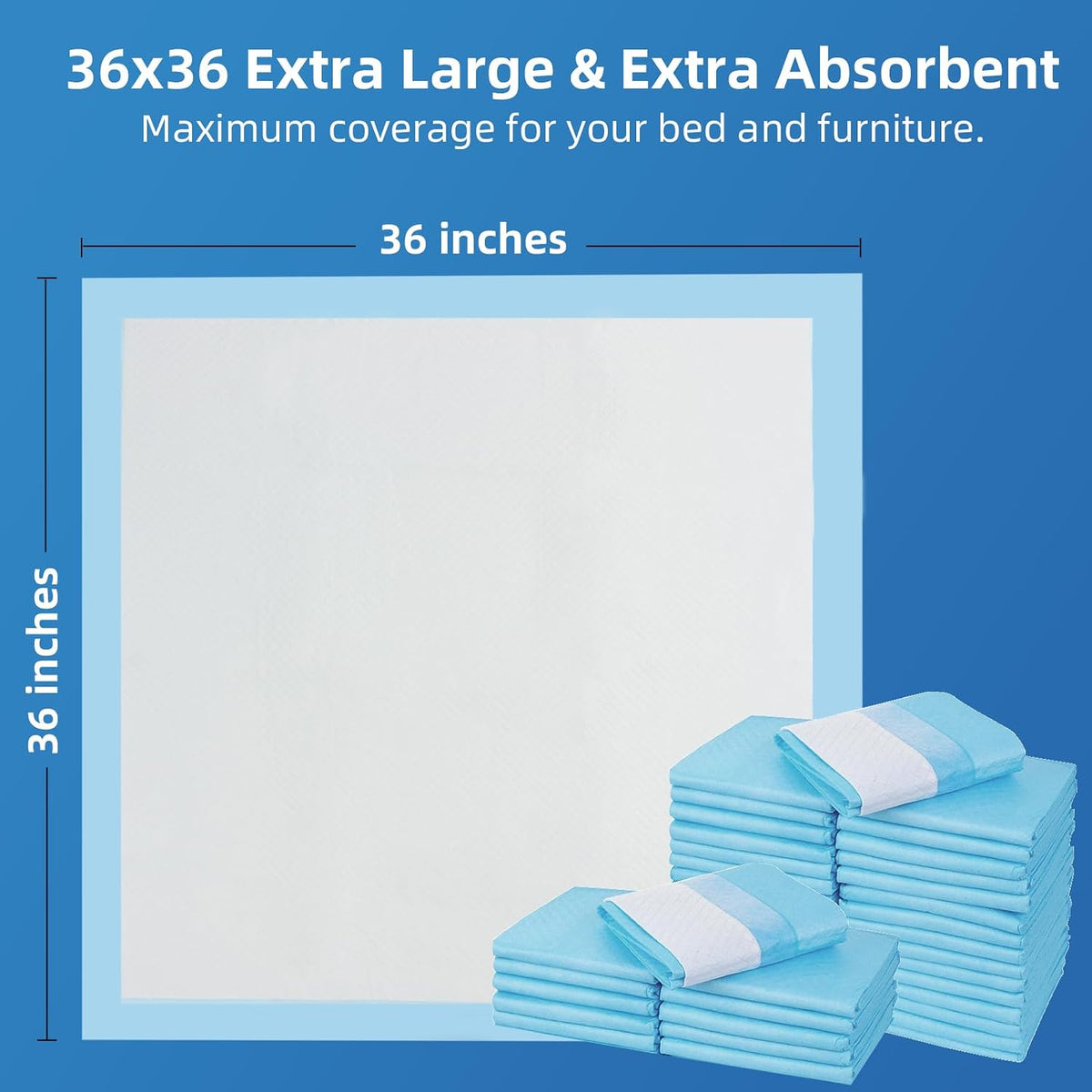 Bed Pads with Adhesive Strip 30"x36" Thicken Elderly Adults Incontinence Underpads Disposable,Heavy Duty Absorbent Chucks Waterproof,XL Extra Large Puppy Pee Training Pad[25 Pads]