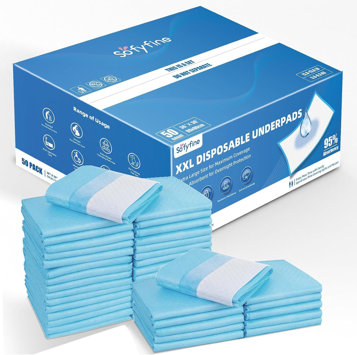 Bed Pads with Adhesive Strip 30"x36" Thicken Elderly Adults Incontinence Underpads Disposable,Heavy Duty Absorbent Chucks Waterproof,XL Extra Large Puppy Pee Training Pad[25 Pads]