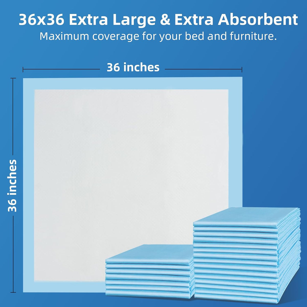 Bed Pads with Adhesive Strip 30"x36" Thicken Elderly Adults Incontinence Underpads Disposable,Heavy Duty Absorbent Chucks Waterproof,XL Extra Large Puppy Pee Training Pad[25 Pads]