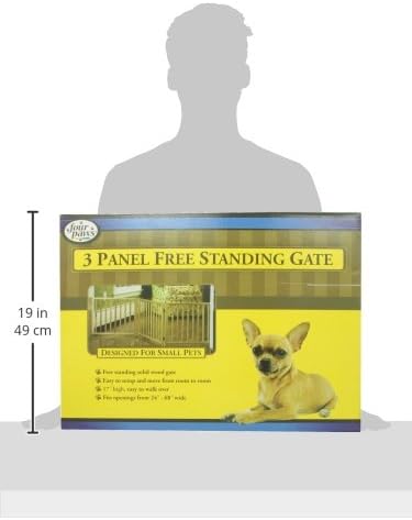 Expandable Dog Gate, Wood Gate for Dogs, 3-Panel 24-68" W x 17" H