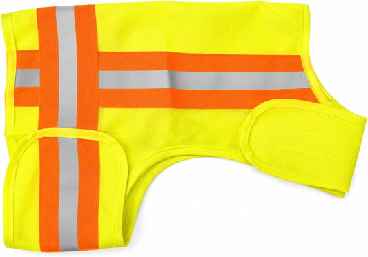 Reflective Dog Vest. High Visibility Yellow Safety Vest for Outdoors. Safeguard Your Dog with Easy to wear Adjustable and Breathable Reflective Gear (Large)