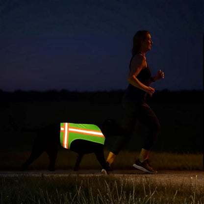 Reflective Dog Vest. High Visibility Yellow Safety Vest for Outdoors. Safeguard Your Dog with Easy to wear Adjustable and Breathable Reflective Gear (Large)