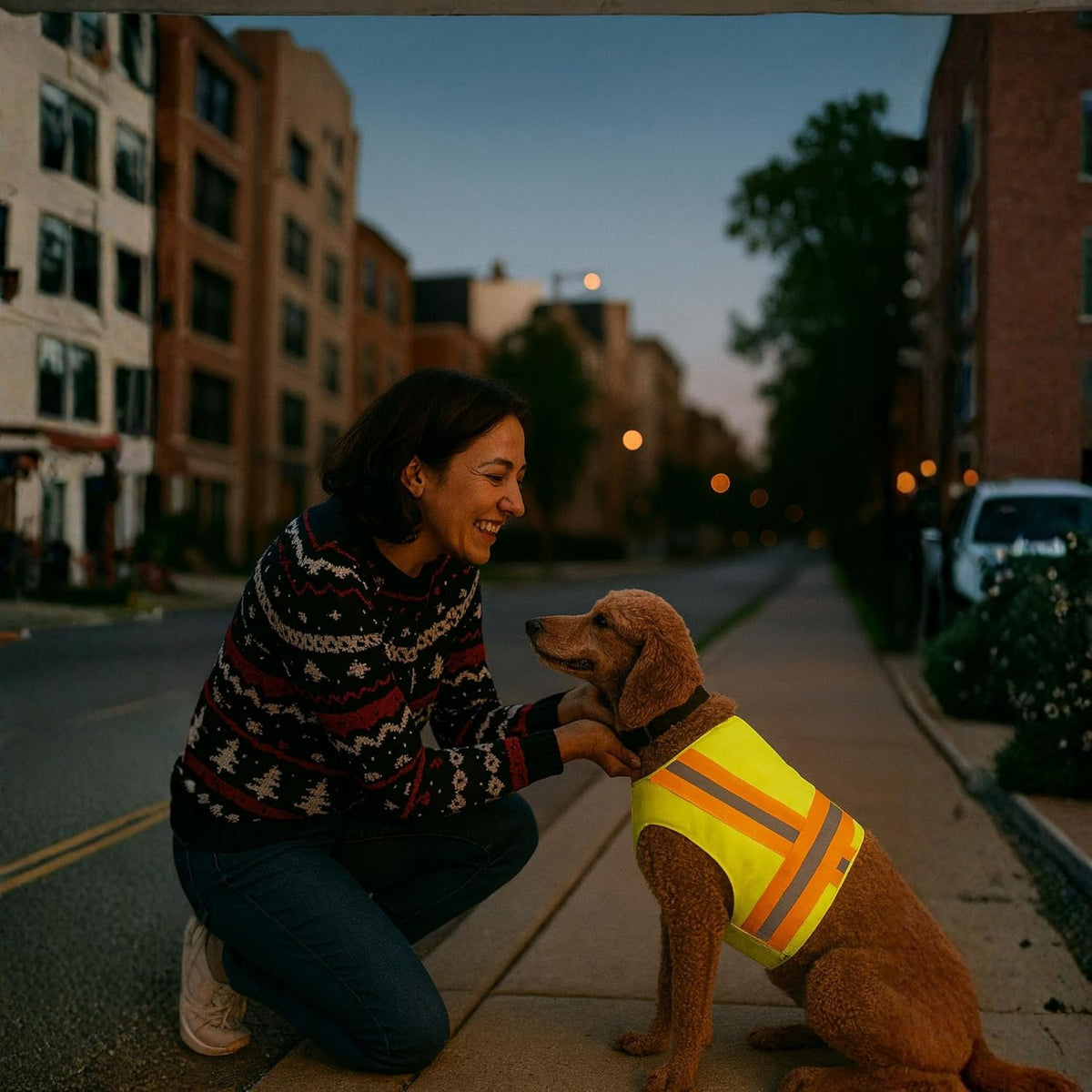 Reflective Dog Vest. High Visibility Yellow Safety Vest for Outdoors. Safeguard Your Dog with Easy to wear Adjustable and Breathable Reflective Gear (Large)
