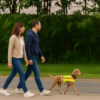 Reflective Dog Vest. High Visibility Yellow Safety Vest for Outdoors. Safeguard Your Dog with Easy to wear Adjustable and Breathable Reflective Gear (Large)