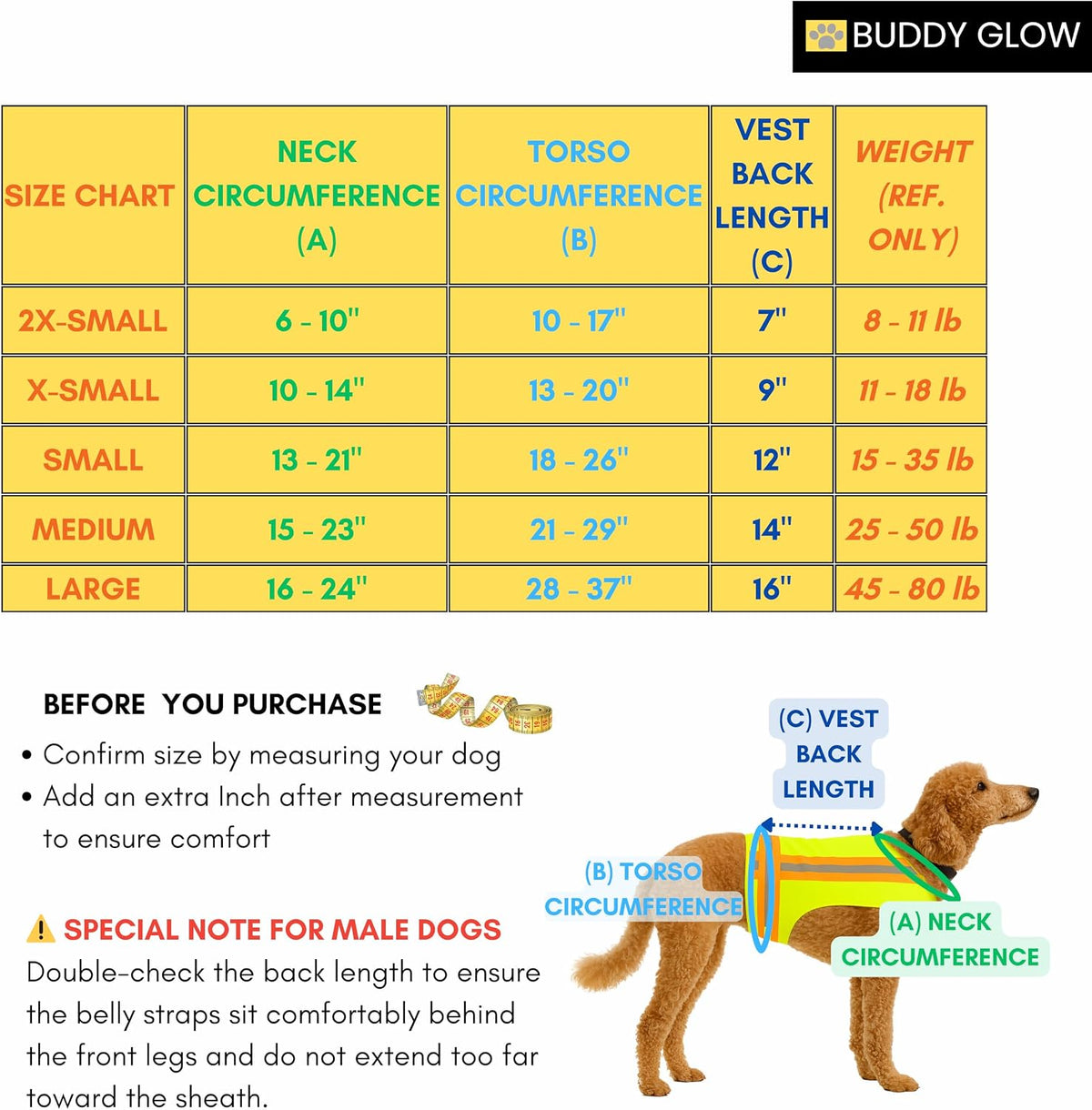 Reflective Dog Vest. High Visibility Yellow Safety Vest for Outdoors. Safeguard Your Dog with Easy to wear Adjustable and Breathable Reflective Gear (Large)