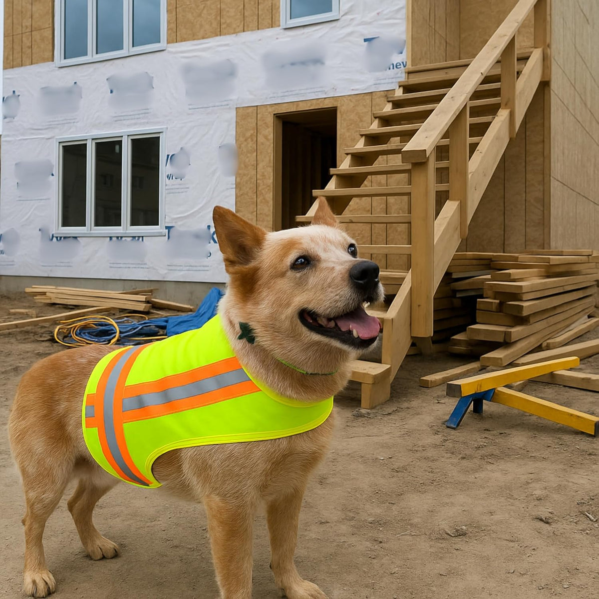 Reflective Dog Vest. High Visibility Yellow Safety Vest for Outdoors. Safeguard Your Dog with Easy to wear Adjustable and Breathable Reflective Gear (Large)