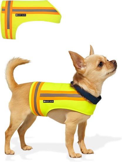 Reflective Dog Vest. High Visibility Yellow Safety Vest for Outdoors. Safeguard Your Dog with Easy to wear Adjustable and Breathable Reflective Gear (Large)