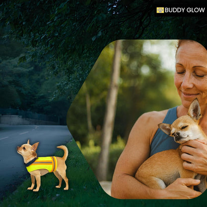 Reflective Dog Vest. High Visibility Yellow Safety Vest for Outdoors. Safeguard Your Dog with Easy to wear Adjustable and Breathable Reflective Gear (Large)