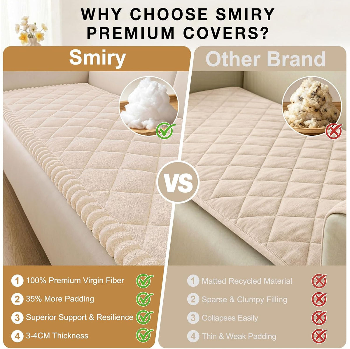 Non Slip Couch Cover for Dogs, Fuzzy Plush Pet Sofa Protector | Washable Furniture Cover for Large Dogs & Cats, Scratch & Dirt Resistant, For 2 Cushion Couch, Grey, 27.6"x59"