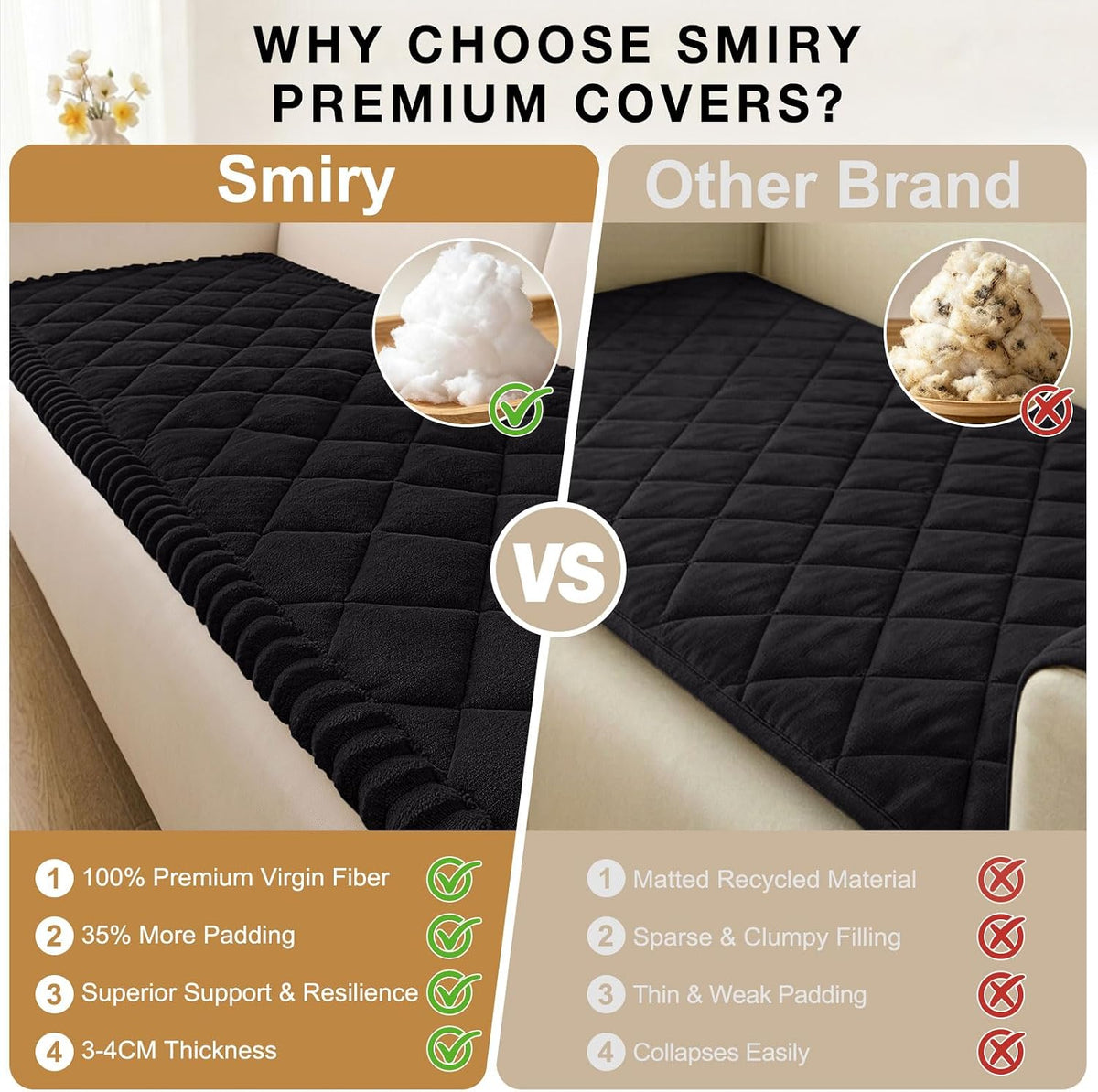 Non Slip Couch Cover for Dogs, Fuzzy Plush Pet Sofa Protector | Washable Furniture Cover for Large Dogs & Cats, Scratch & Dirt Resistant, For 2 Cushion Couch, Grey, 27.6"x59"