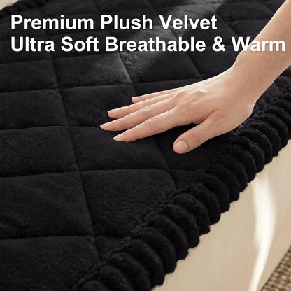 Non Slip Couch Cover for Dogs, Fuzzy Plush Pet Sofa Protector | Washable Furniture Cover for Large Dogs & Cats, Scratch & Dirt Resistant, For 2 Cushion Couch, Grey, 27.6"x59"