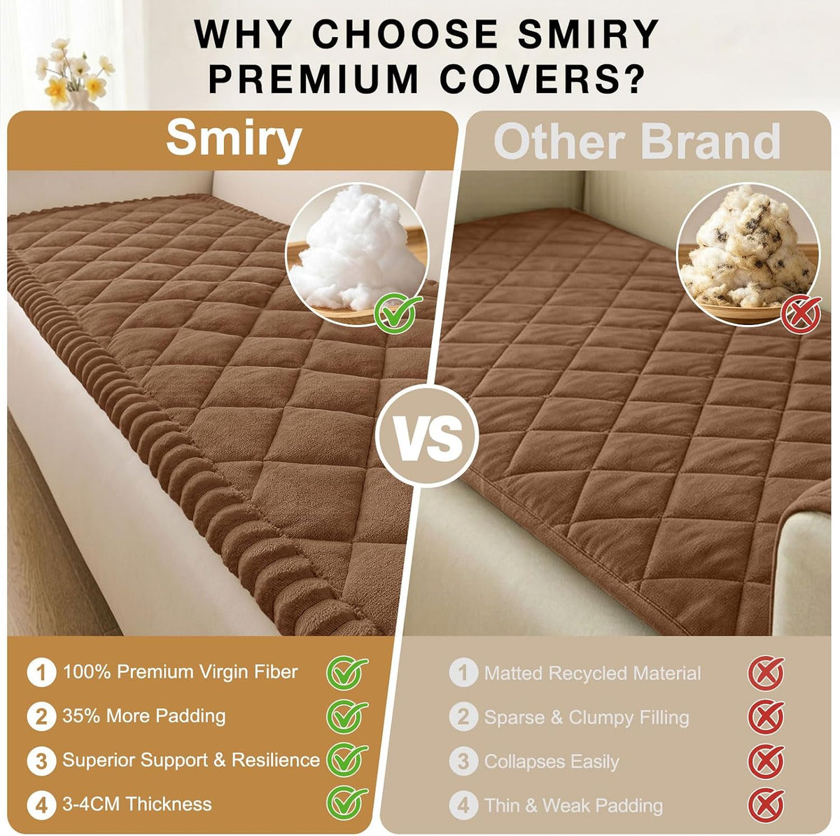 Non Slip Couch Cover for Dogs, Fuzzy Plush Pet Sofa Protector | Washable Furniture Cover for Large Dogs & Cats, Scratch & Dirt Resistant, For 2 Cushion Couch, Grey, 27.6"x59"