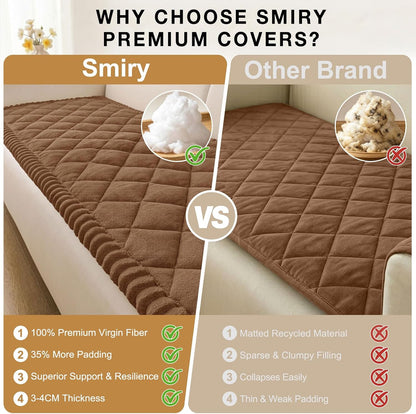 Non Slip Couch Cover for Dogs, Fuzzy Plush Pet Sofa Protector | Washable Furniture Cover for Large Dogs & Cats, Scratch & Dirt Resistant, For 2 Cushion Couch, Grey, 27.6"x59"