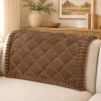 Non Slip Couch Cover for Dogs, Fuzzy Plush Pet Sofa Protector | Washable Furniture Cover for Large Dogs & Cats, Scratch & Dirt Resistant, For 2 Cushion Couch, Grey, 27.6"x59"