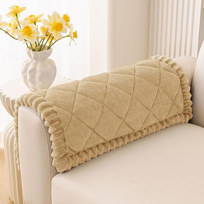 Non Slip Couch Cover for Dogs, Fuzzy Plush Pet Sofa Protector | Washable Furniture Cover for Large Dogs & Cats, Scratch & Dirt Resistant, For 2 Cushion Couch, Grey, 27.6"x59"