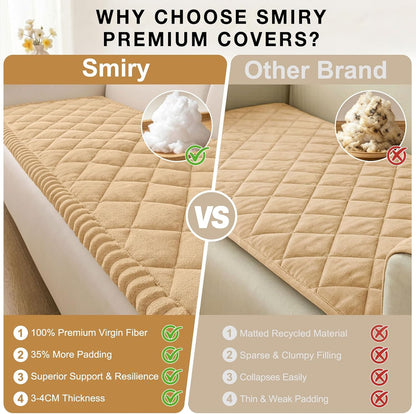 Non Slip Couch Cover for Dogs, Fuzzy Plush Pet Sofa Protector | Washable Furniture Cover for Large Dogs & Cats, Scratch & Dirt Resistant, For 2 Cushion Couch, Grey, 27.6"x59"