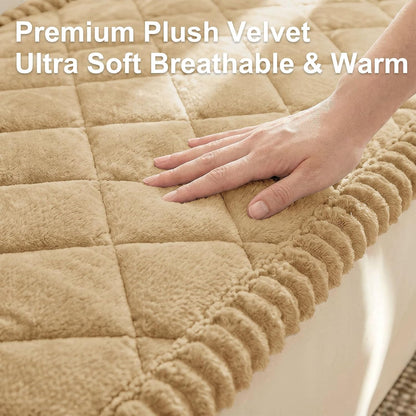 Non Slip Couch Cover for Dogs, Fuzzy Plush Pet Sofa Protector | Washable Furniture Cover for Large Dogs & Cats, Scratch & Dirt Resistant, For 2 Cushion Couch, Grey, 27.6"x59"