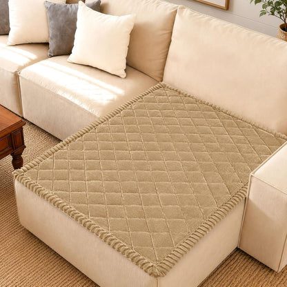 Non Slip Couch Cover for Dogs, Fuzzy Plush Pet Sofa Protector | Washable Furniture Cover for Large Dogs & Cats, Scratch & Dirt Resistant, For 2 Cushion Couch, Grey, 27.6"x59"