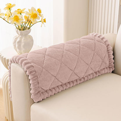 Non Slip Couch Cover for Dogs, Fuzzy Plush Pet Sofa Protector | Washable Furniture Cover for Large Dogs & Cats, Scratch & Dirt Resistant, For 2 Cushion Couch, Grey, 27.6"x59"