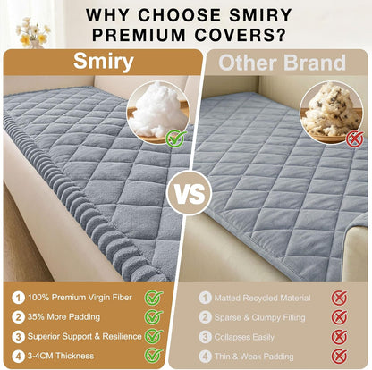 Non Slip Couch Cover for Dogs, Fuzzy Plush Pet Sofa Protector | Washable Furniture Cover for Large Dogs & Cats, Scratch & Dirt Resistant, For 2 Cushion Couch, Grey, 27.6"x59"