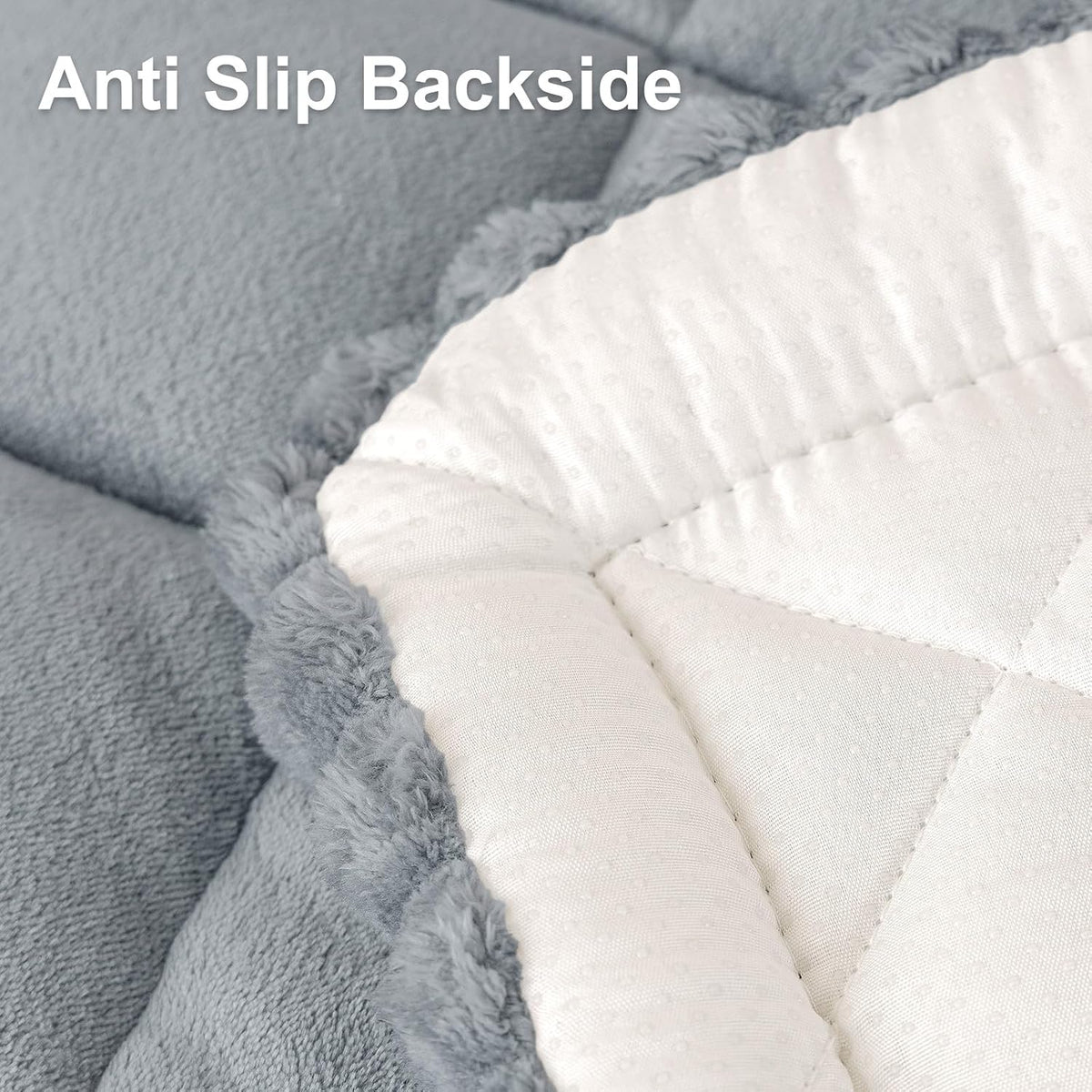 Non Slip Couch Cover for Dogs, Fuzzy Plush Pet Sofa Protector | Washable Furniture Cover for Large Dogs & Cats, Scratch & Dirt Resistant, For 2 Cushion Couch, Grey, 27.6"x59"